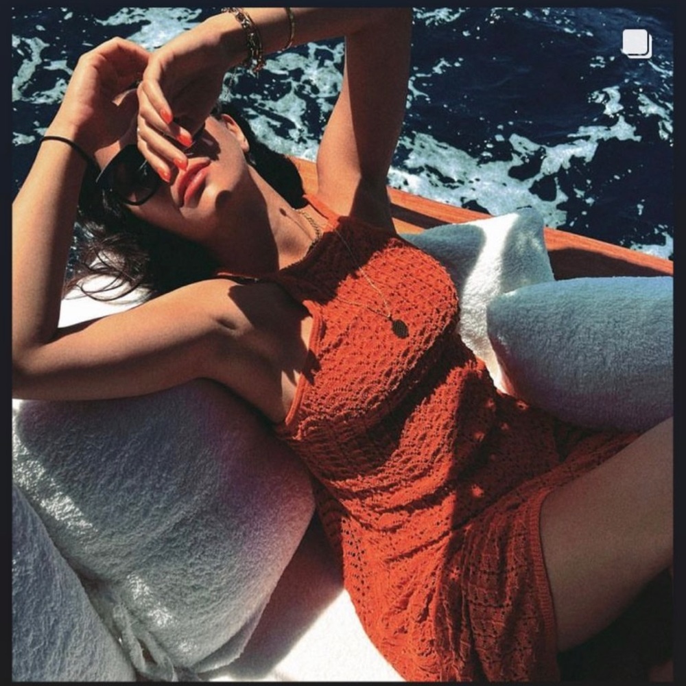 Massimo Dutti Orange Backless Dress